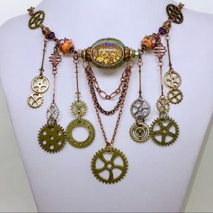 Steampunk necklace. Original design. Handmade.